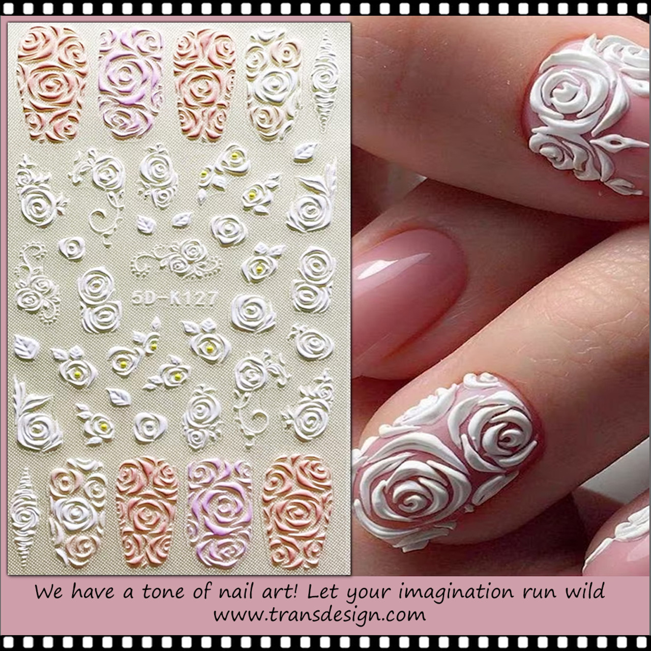 13107 NAIL STICKER 3D Flower Rose 5D K127 64230.1682025470